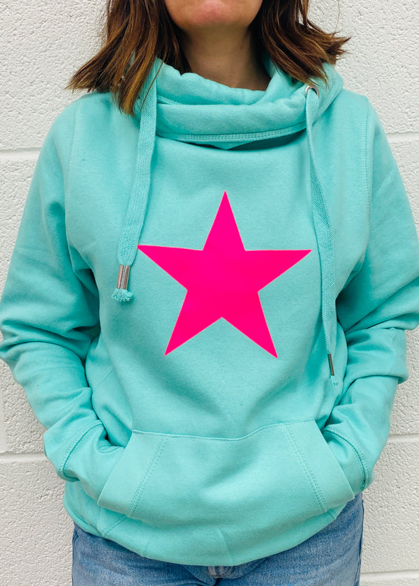 SPRING colours STAR cowl hoodie