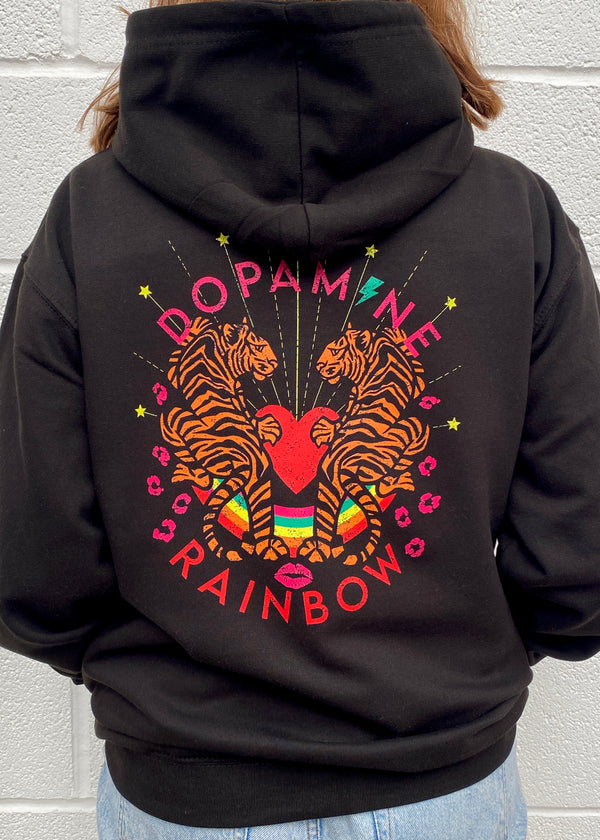 Dopamine Rainbow back print zip up hoodie