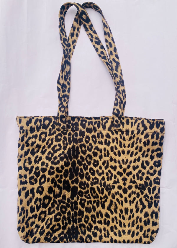 Leopard print lightweight tote bag