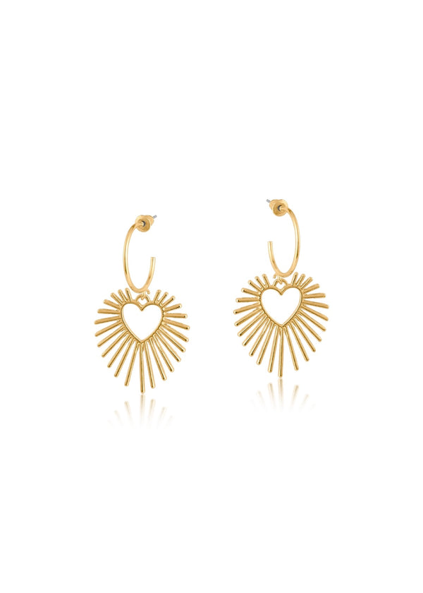 Gold Starburst hoop earrings