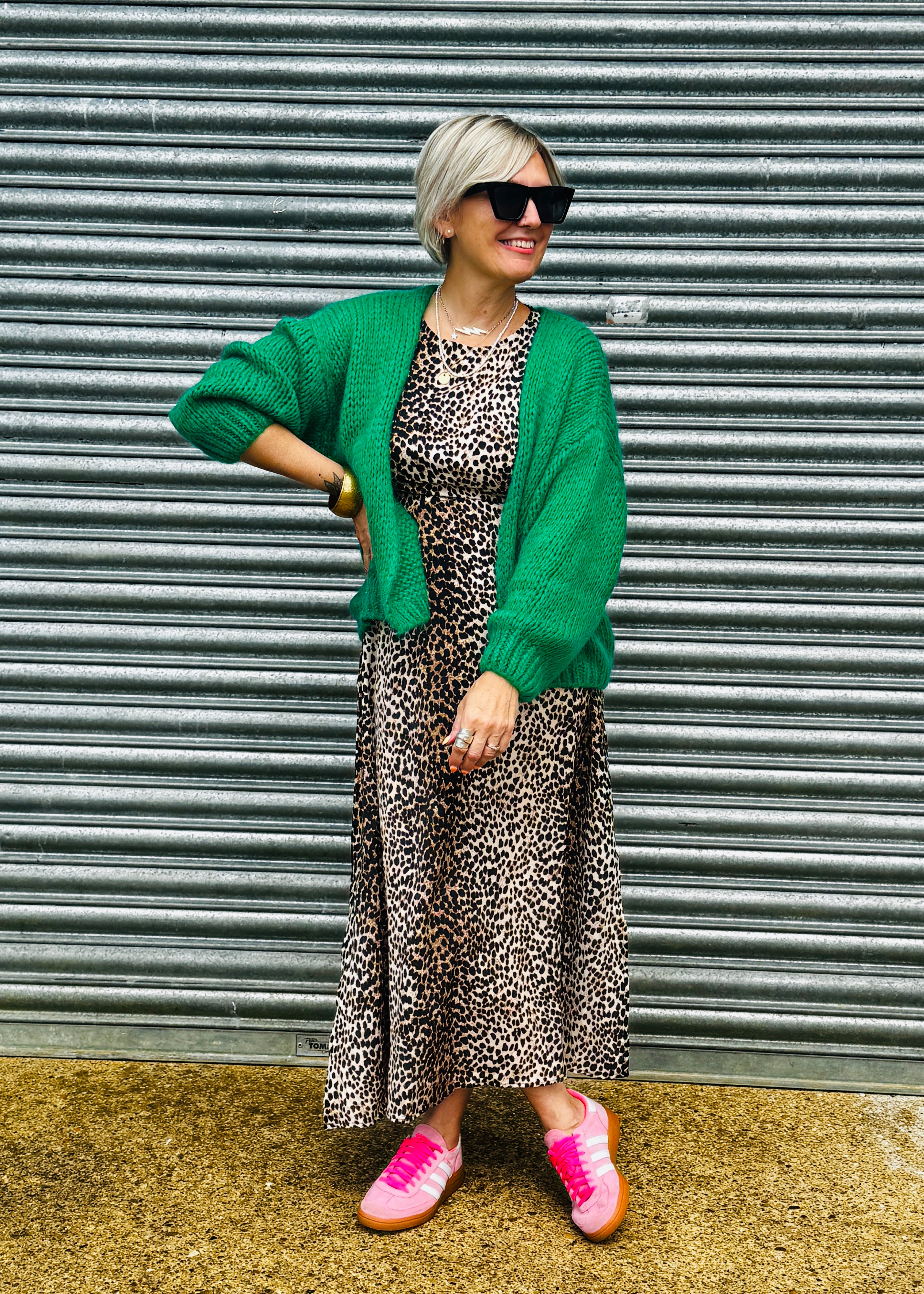 Emerald Green mohair blend cardigan – Neon Marl