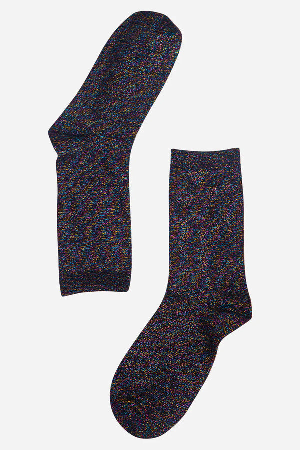 Black Rainbow glitter socks