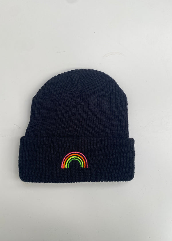 Neon Marl Rainbow beanie hat