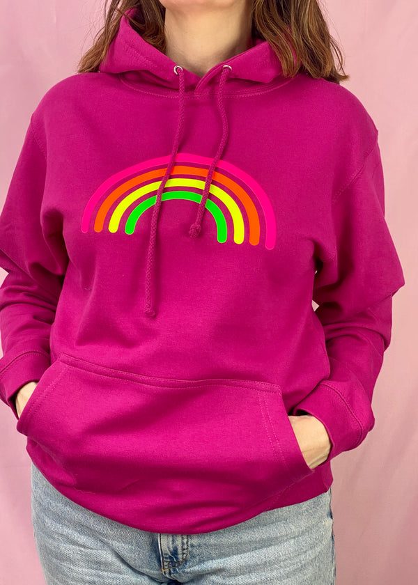 Autumn Multi Neon Rainbow lightweight hoodie