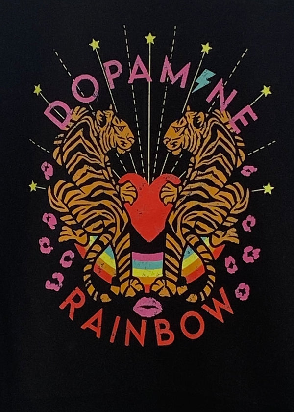 Black Dopamine Rainbow graphic t shirt