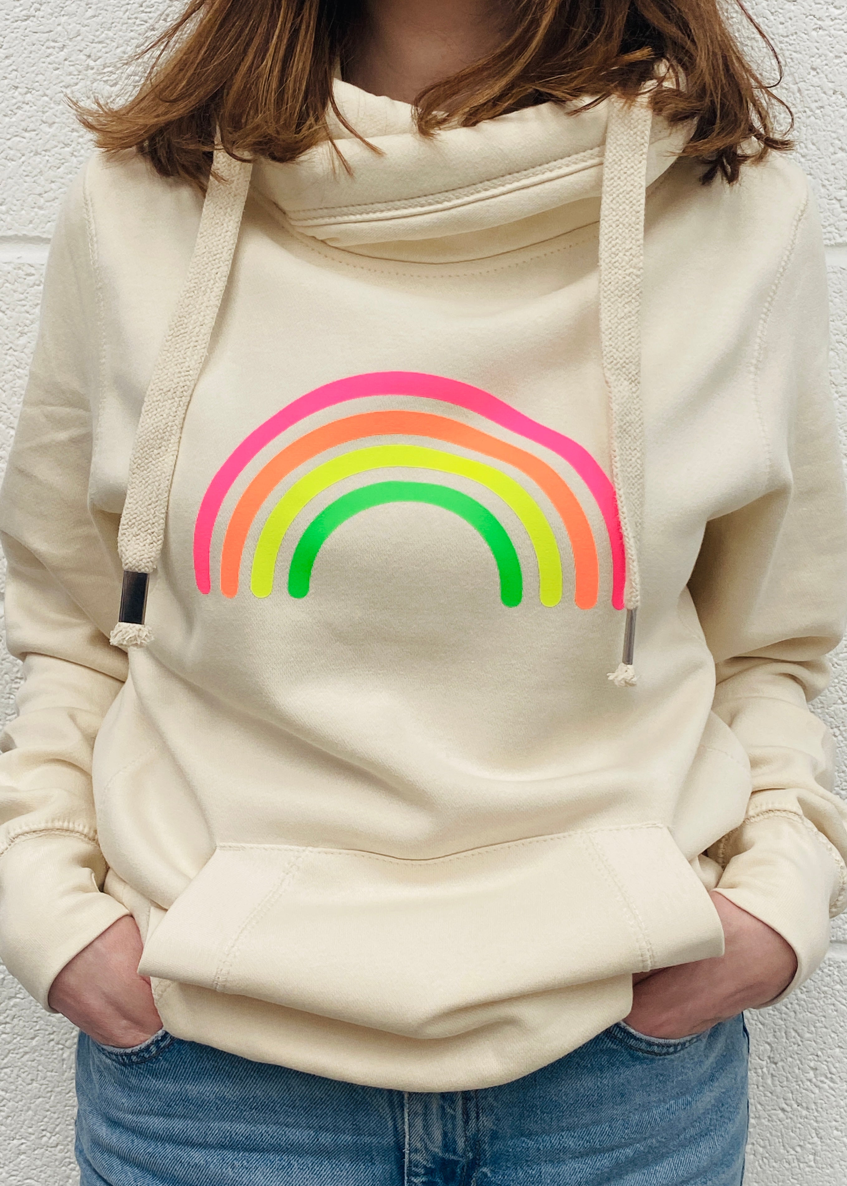 Milkshake Multi Neon RAINBOW cowl hoodie Neon Marl