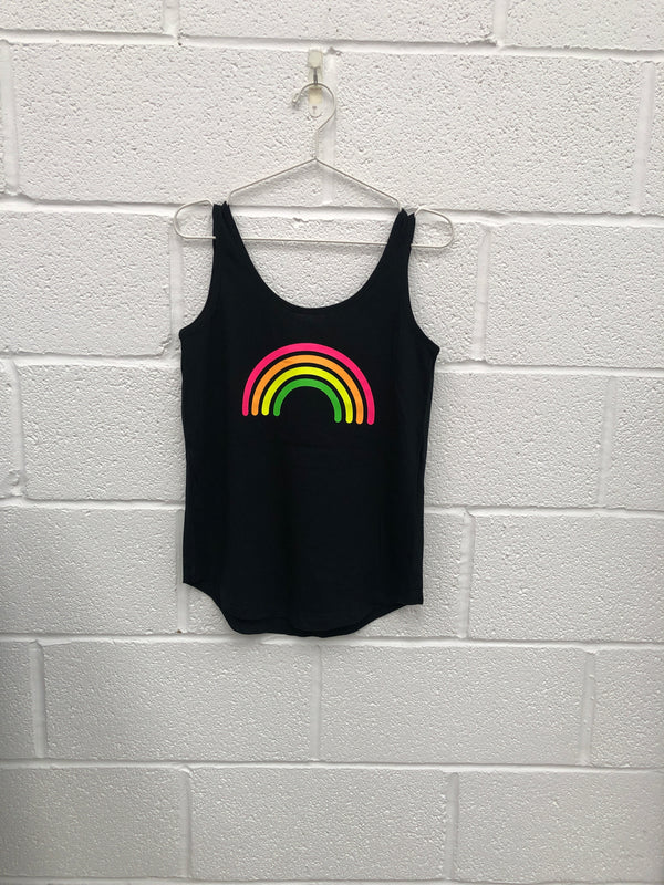 Item 145 Black MULTI NEON RAINBOW Vest Size XS