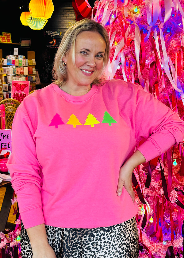 Christmas Candy pink NEON TREES sweatshirt