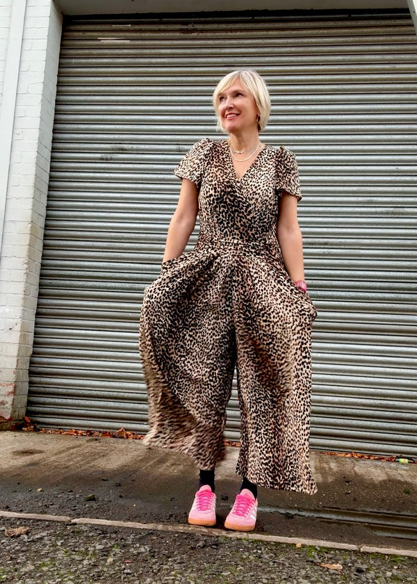 Neutral Leopard print jumpsuit