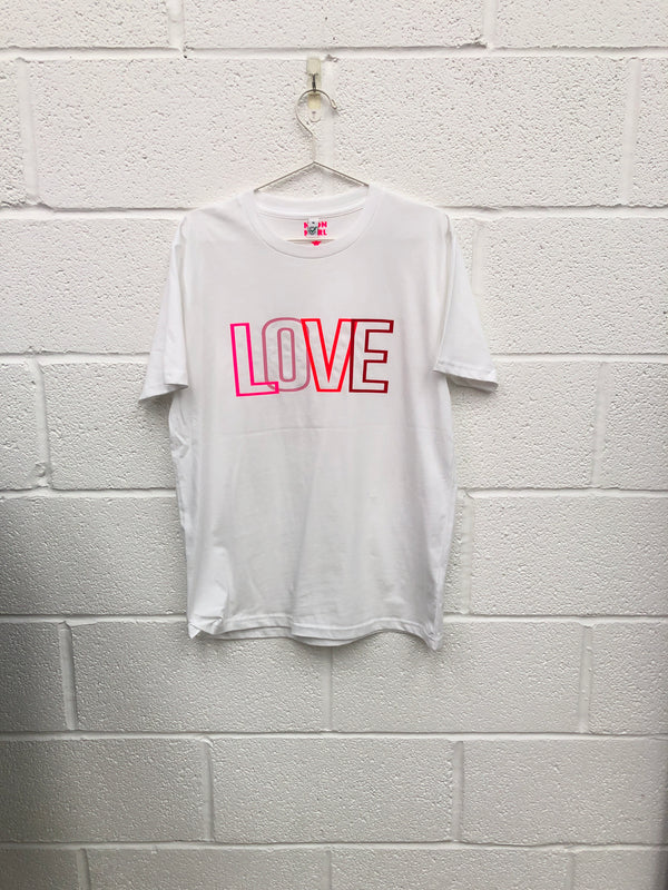 Item 91 White NEON LOVE T-Shirt Size M