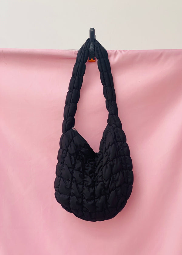 Black quilted cloud shoulder bag