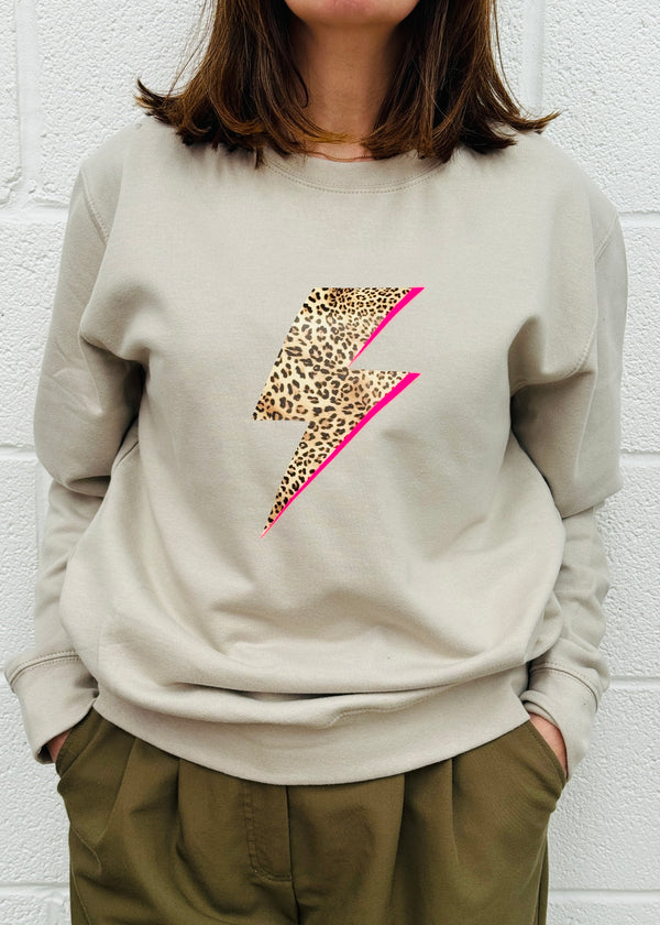 STONE LEOPARD BOLT FLASH sweatshirt