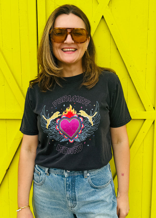 Black Dopamine LEOPARD graphic t shirt