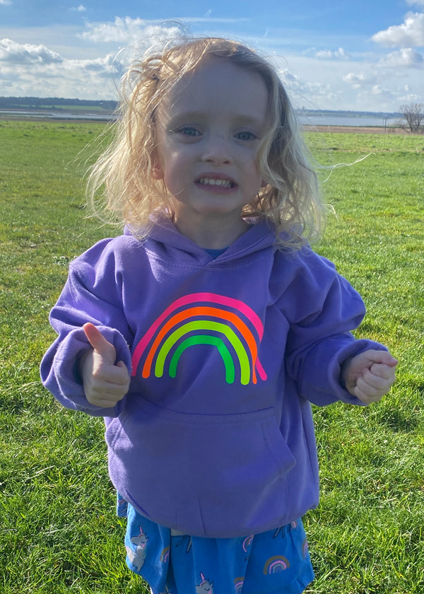 Lilac Kids Multi Neon RAINBOW hoodie