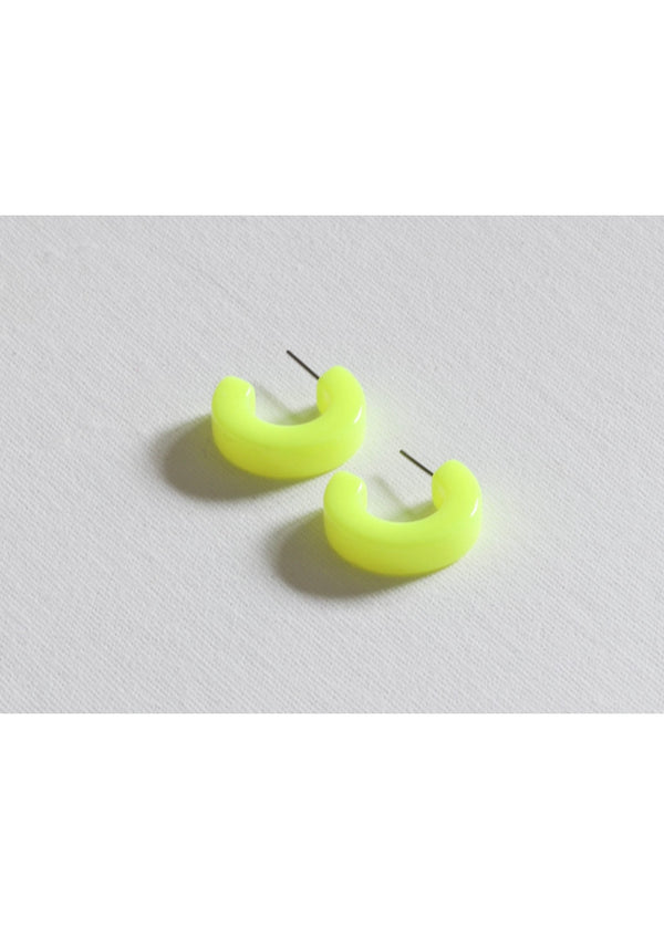 Neon yellow hoop earrings