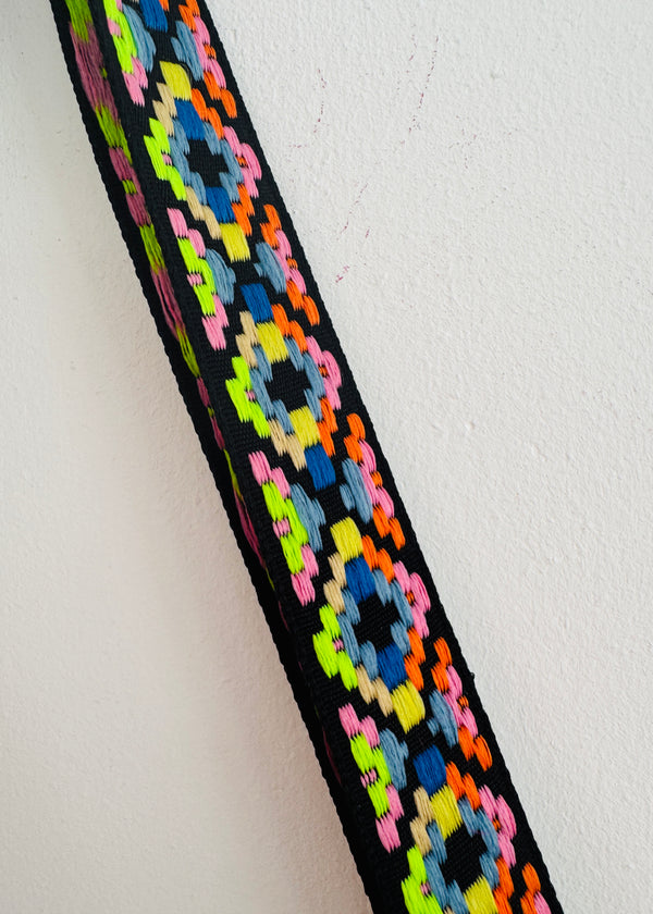 Metallic green crossbody bag plus neon strap