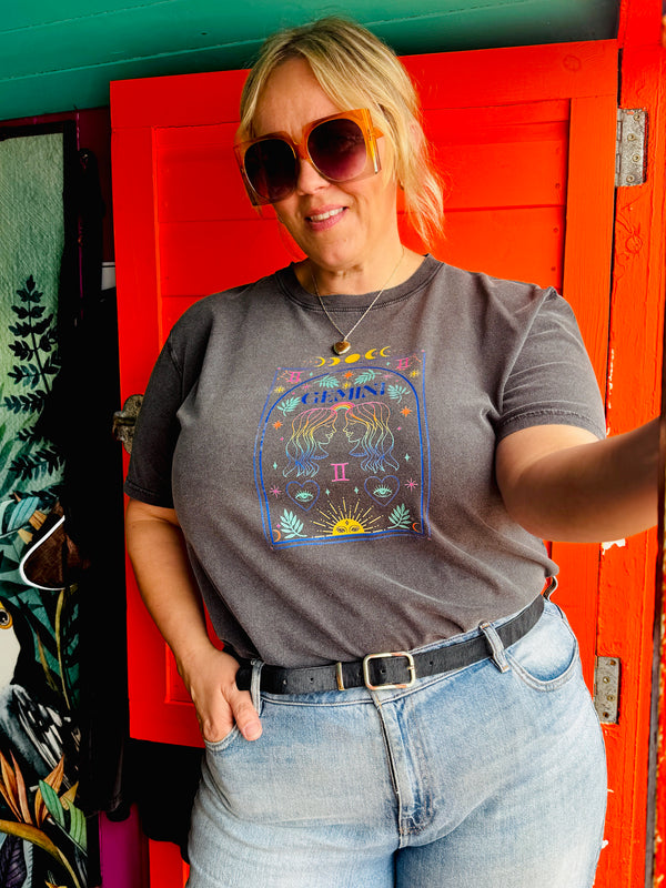 Rainbow Zodiac star sign t shirt