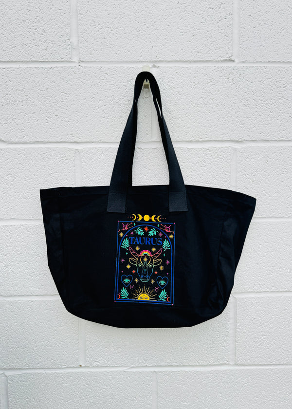 Taurus Rainbow Zodiac Tote Bag