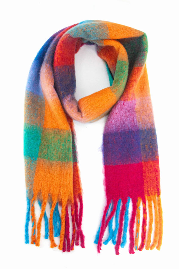 Rainbow check scarf