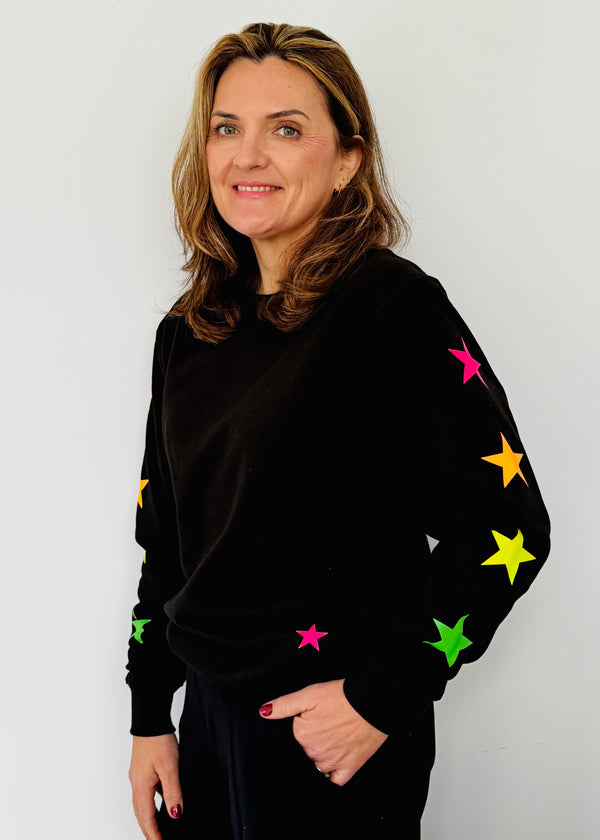 Neon Star Sleeve sweatshirt