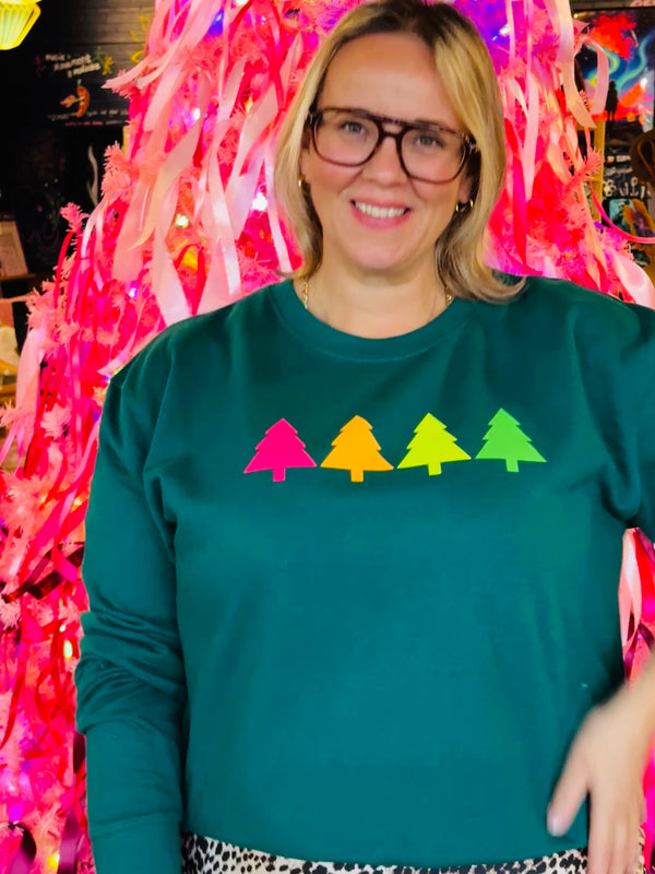 Christmas Rainforest Green NEON TREES sweatshirt