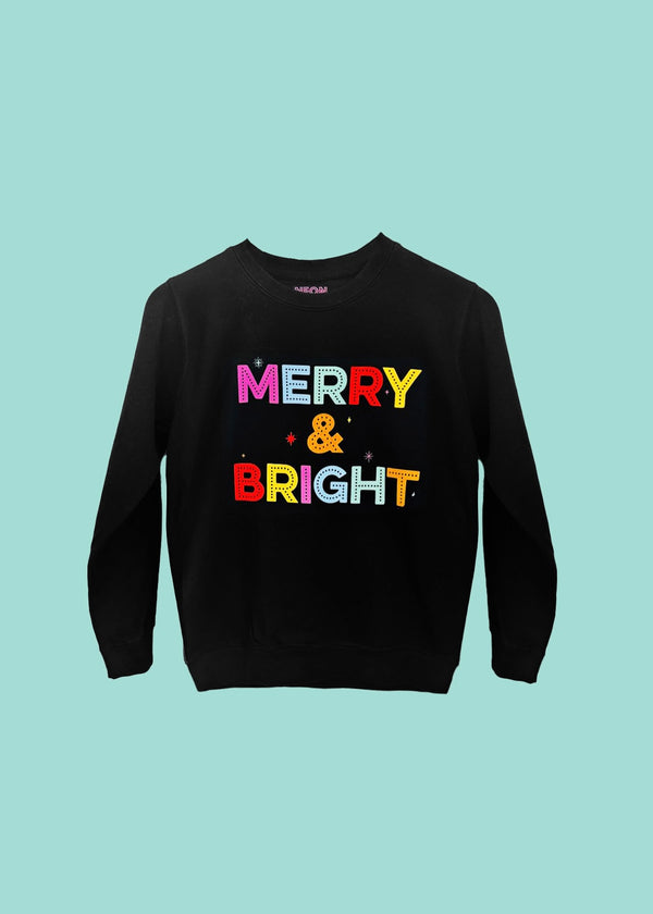 KIDS Black Dopamine Merry & Bright Christmas sweatshirt