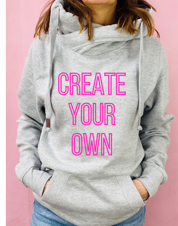 Create your own Cowl Neck Hoodie Neon Marl