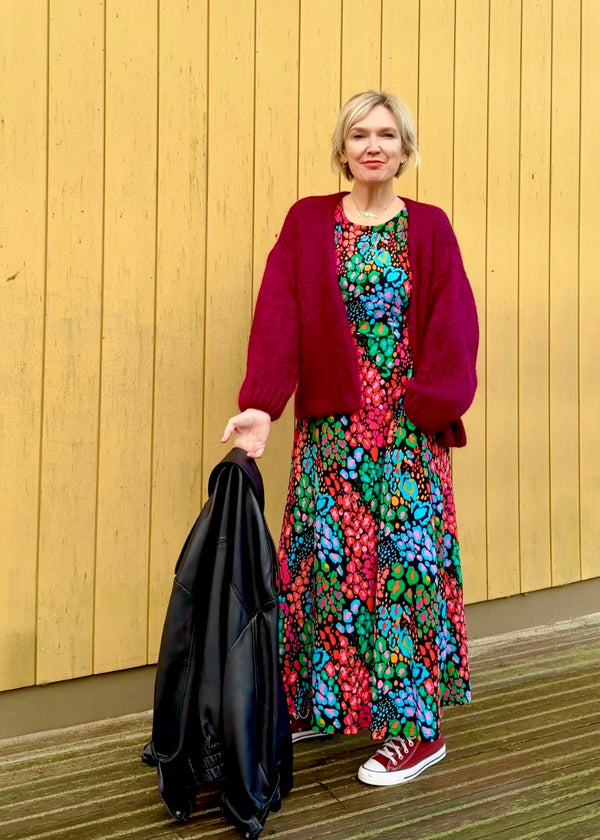 Burgundy mohair blend cardigan