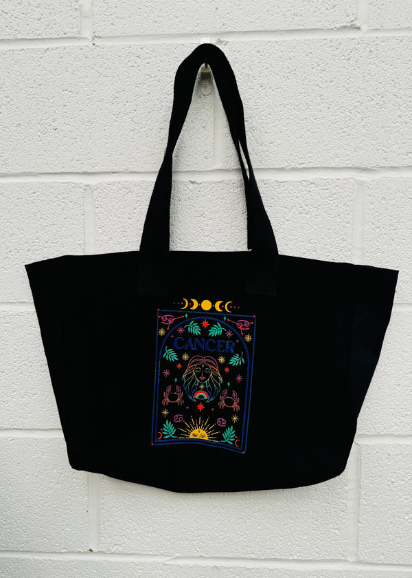 Cancer Rainbow Zodiac Tote Bag