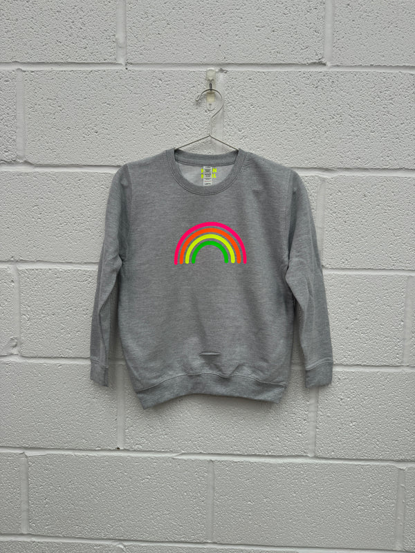 Kids Grey MULTI NEON RAINBOW sweatshirt