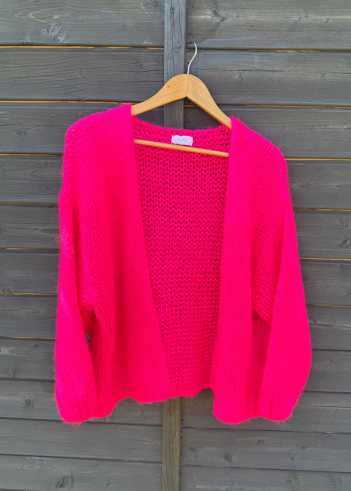 トップス NEONSIGN mohair cardigan NEONSIGN mohair cardigan Neon Pink Mohair Short Sleeve