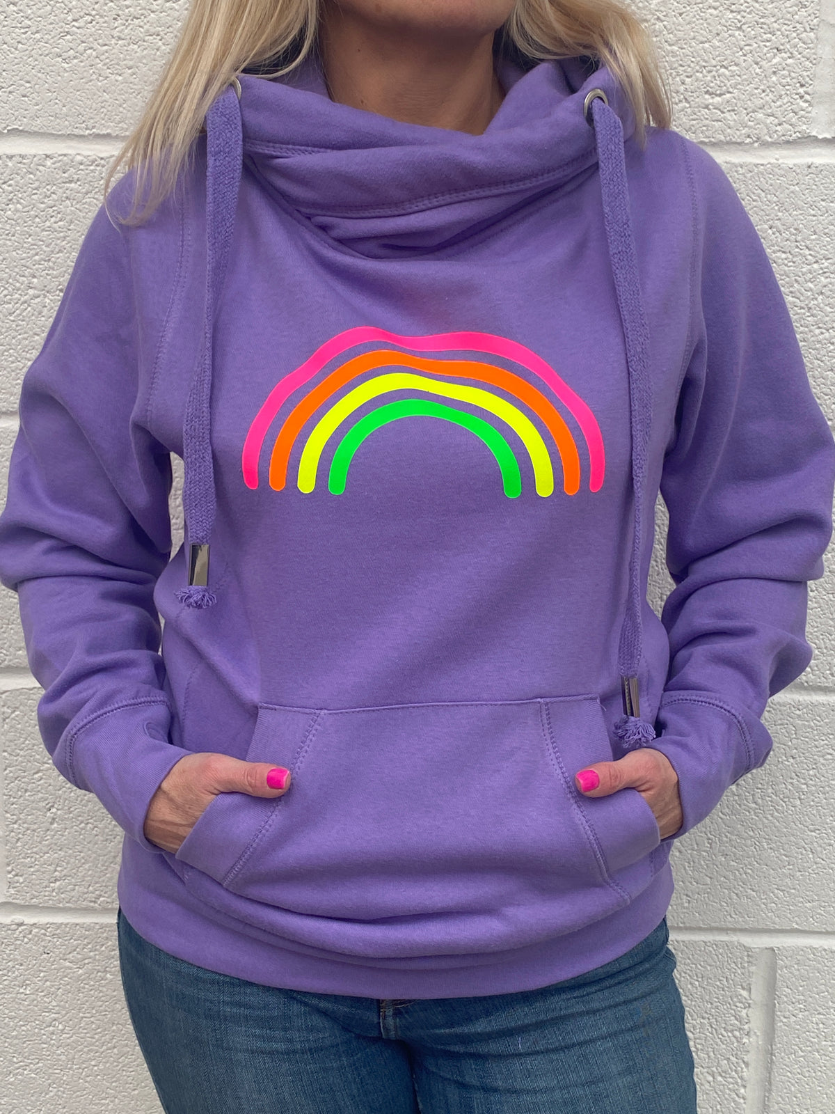 Neon marl rainbow hoodie hotsell