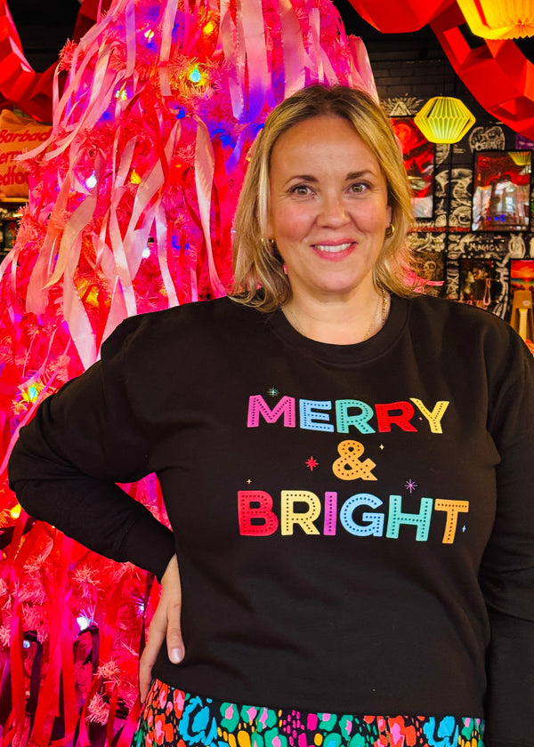 Christmas Black Dopamine MERRY & BRIGHT sweatshirt