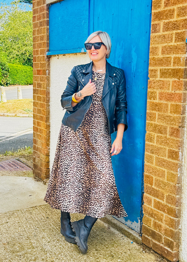 Leopard Print Midi Dress
