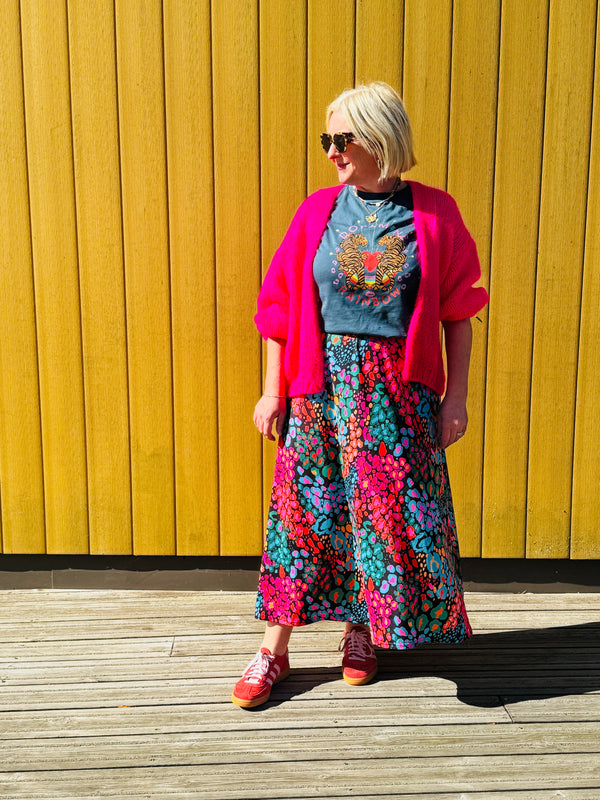 Wild Rainbow midi skirt