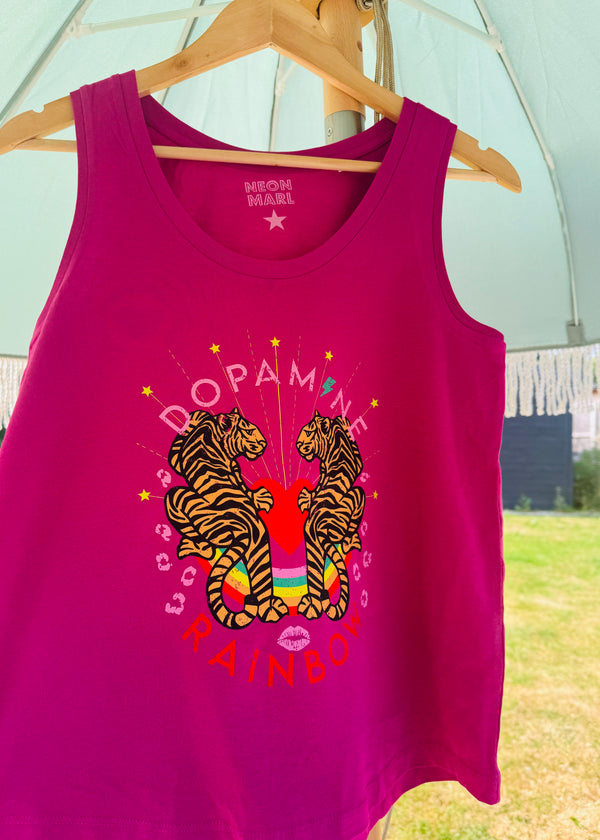 Clearance - Magenta Dopamine Rainbow tank vest
