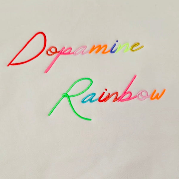 Milkshake Embroidered Dopamine Rainbow slogan sweatshirt