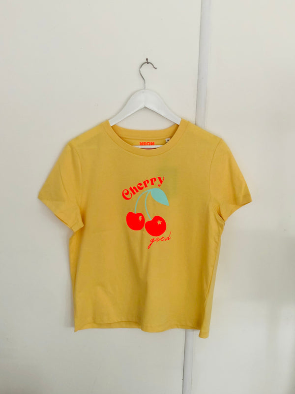 Item 164 Butter Yellow CHERRY GOOD T-Shirt Size M