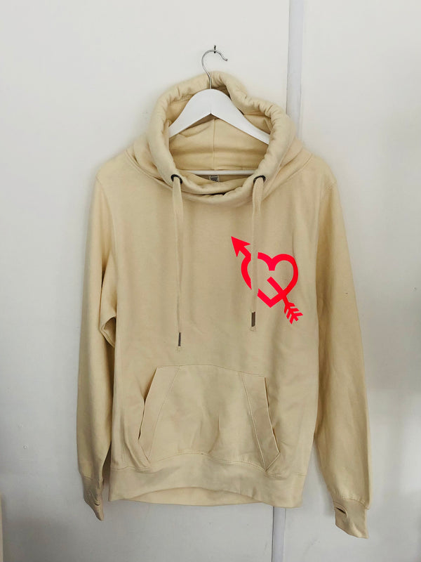 Item 98 Milkshake NEON PINK CUPID HEART Hoodie Size M