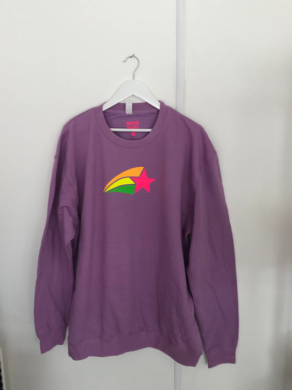 Item 144 Lilac MULTI NEON SHOOTING STAR Sweat Size XXL