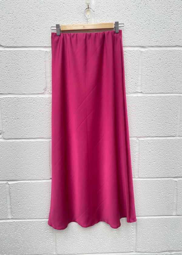Dopamine Pink Satin slip skirt