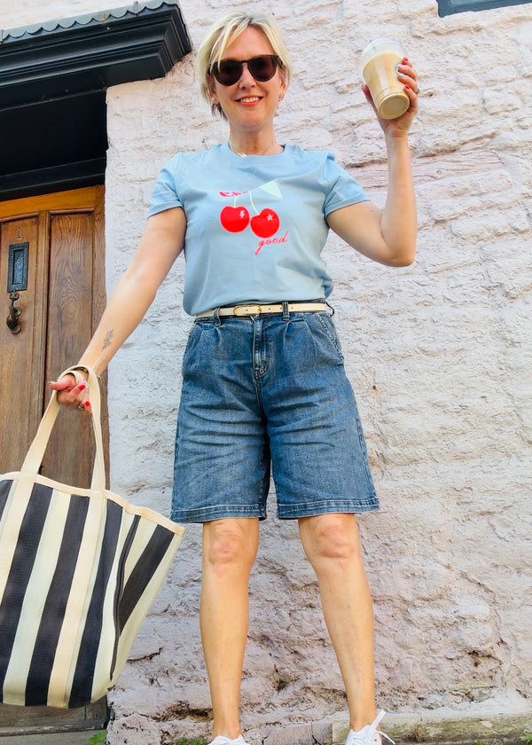 Baby blue Cherry Good t shirt