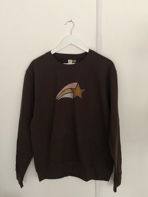 Item 141 Cocoa MULTI METALLIC SHOOTING STAR Sweat Size L