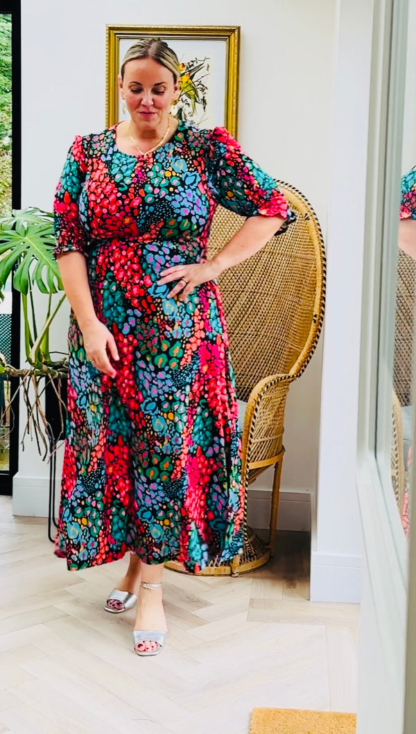 Wild Rainbow midi dress