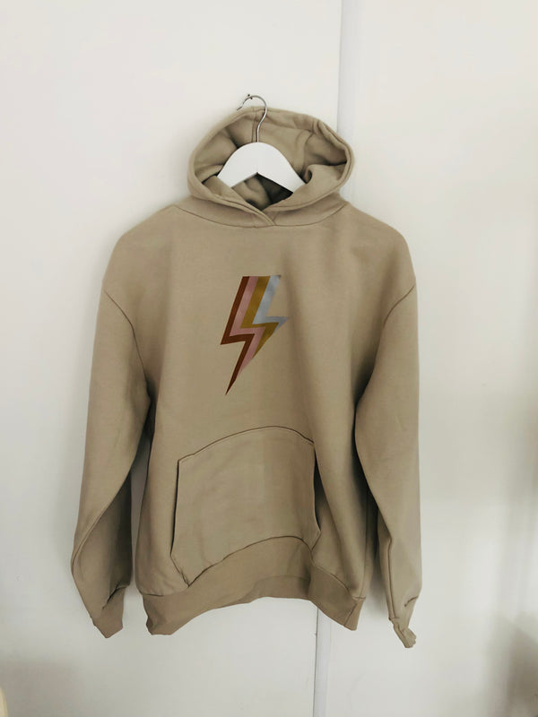 Item 119 Stonewash METALLIC RAINBOW BOLT Heavyweight Cowl Size M
