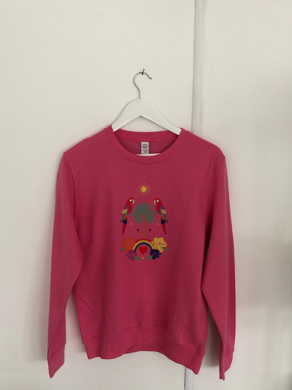 Item 209 Candy Pink TROPICAL RAINBOW Sweat Size S