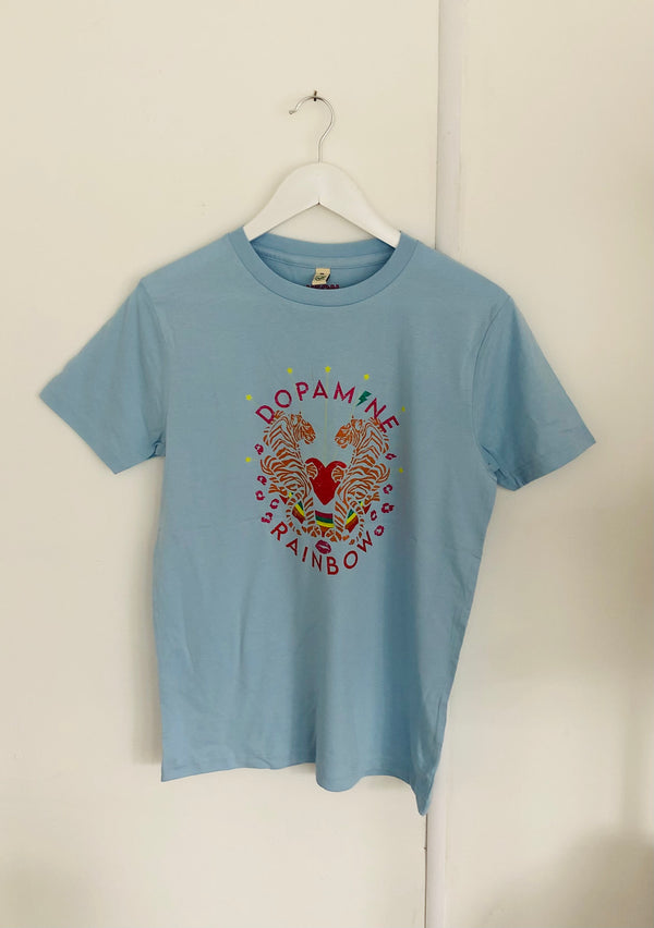 Item 55-56 Blue DOPAMINE RAINBOW T-Shirt Size XS