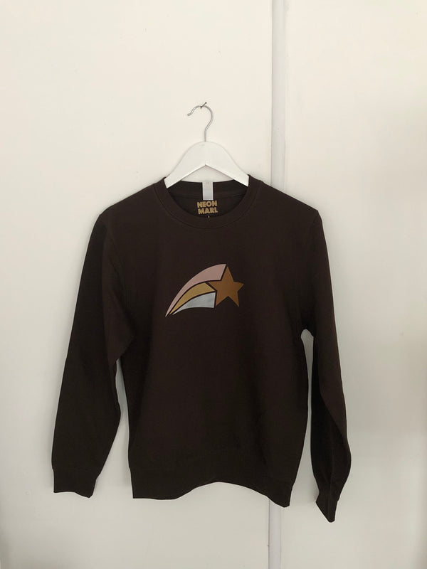 Item 140 Cocoa MULTI METALLIC SHOOTING STAR Sweat Size XS