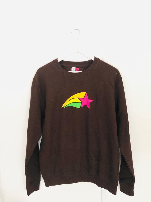 Item 138 Cocoa MULTI NEON SHOOTING STAR Sweat Size M