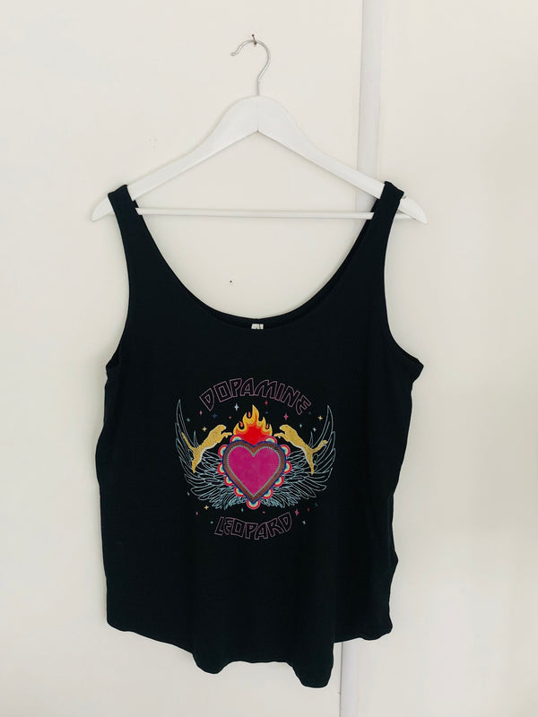Item 203 Black DOPAMINE LEOPARD Vest Size L